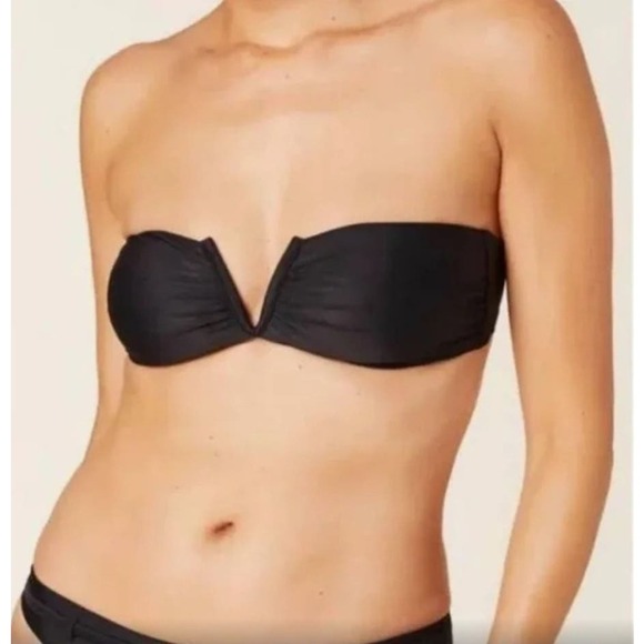 Andie Women's Swim Archive The Scala Bandeau Bikini Top Swimwear Sz M Black NWT - Picture 1 of 7